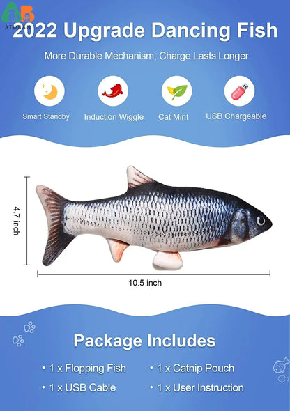 Flopping Fish Cat Toy — USB Rechargeable, Motion-Activated