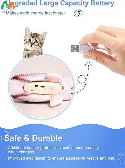 Flopping Fish Cat Toy — USB Rechargeable, Motion-Activated