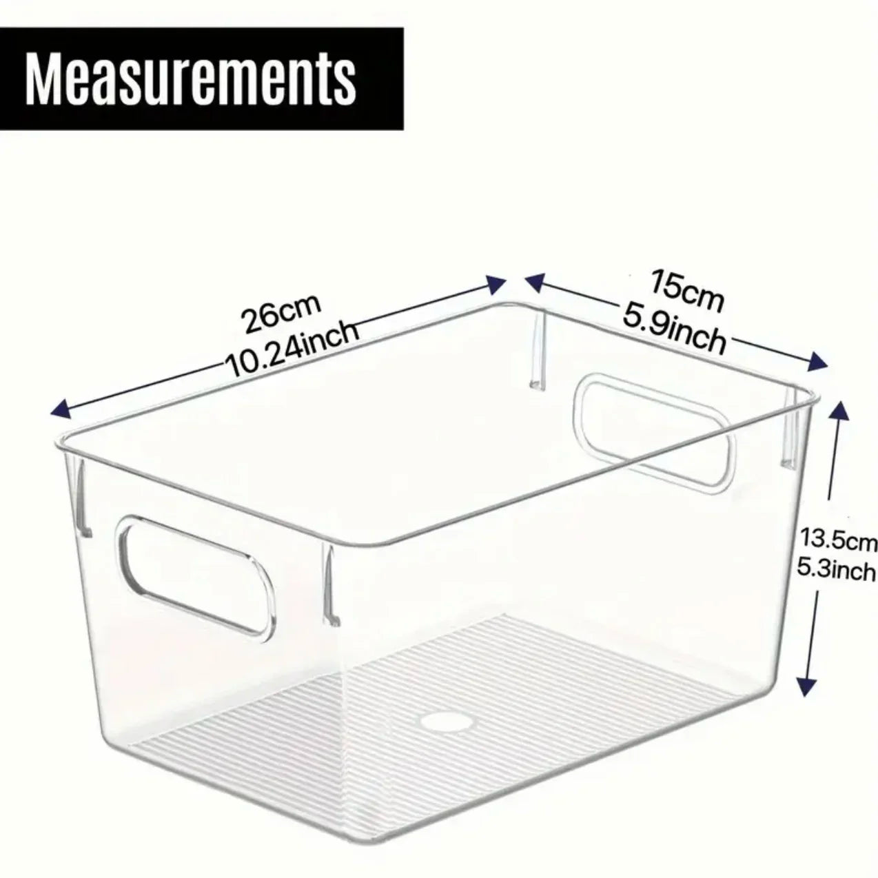 Stackable Clear Fridge and Pantry Bins, Set With Handles