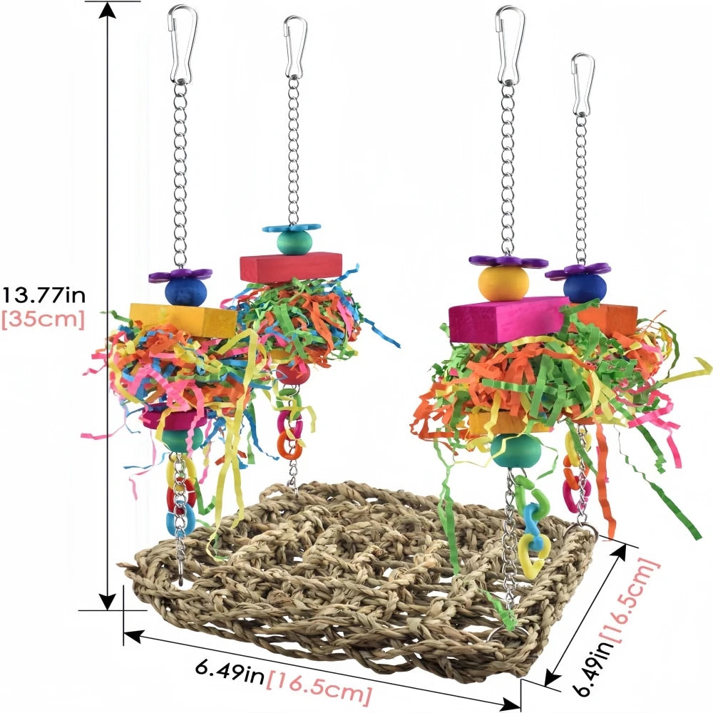 Shreddable Bird Foraging and Chew Toy Set for Cages