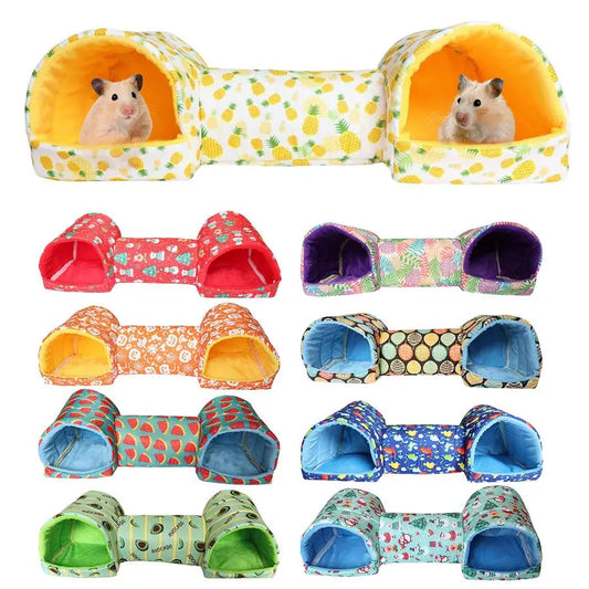 Fleece Hidey House Cozy Tunnel Bed for Guinea Pigs and Rabbits