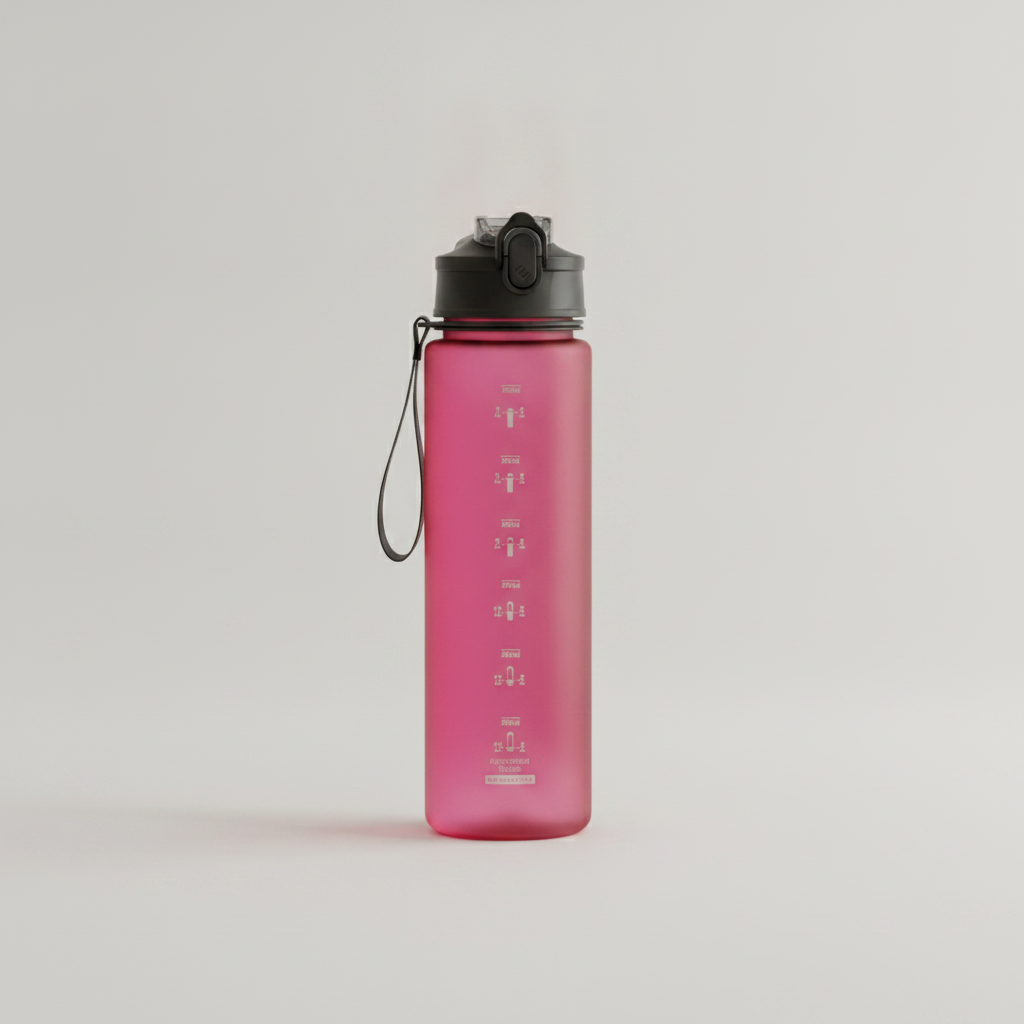 Leak-Proof Sports Water Bottle — 750ml with Straw & Carrying Loop, BPA-Free