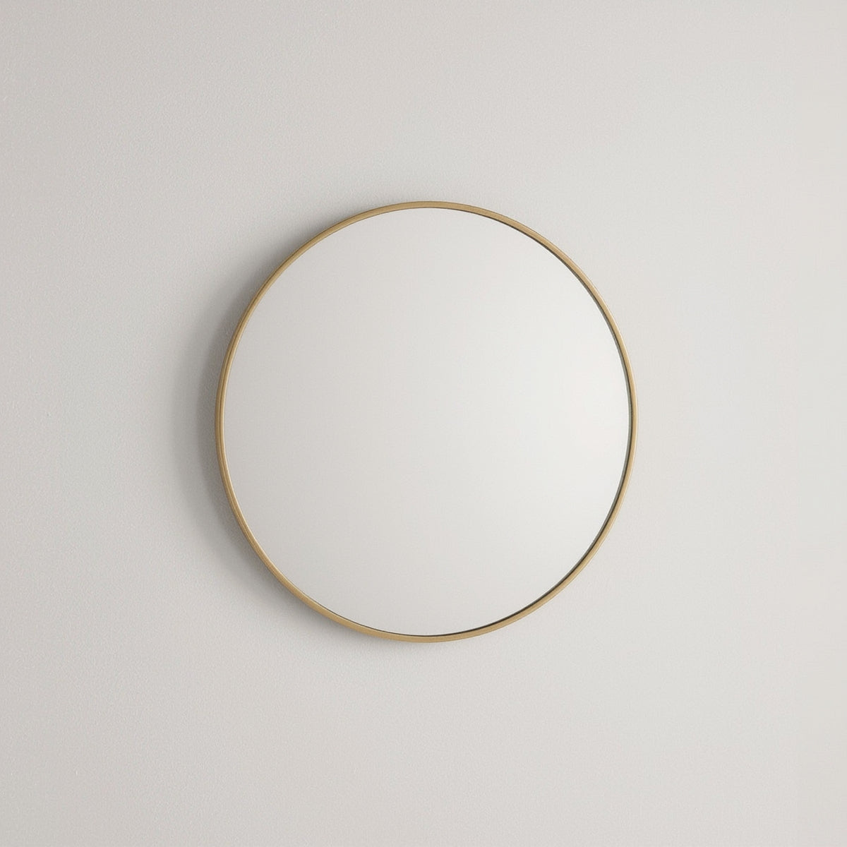 Modern Brass Round Wall Mirror 20-Inch Gold Frame Bathroom Entryway Vanity Decor