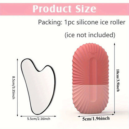 Stainless Steel Gua Sha and Roller Facial Set With Storage Pouch