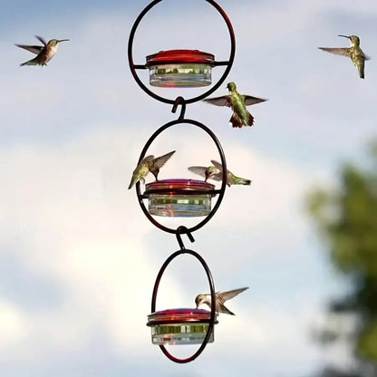 Hand-Blown Glass Hummingbird Feeder Premium Garden Gift Outdoor — real product photo