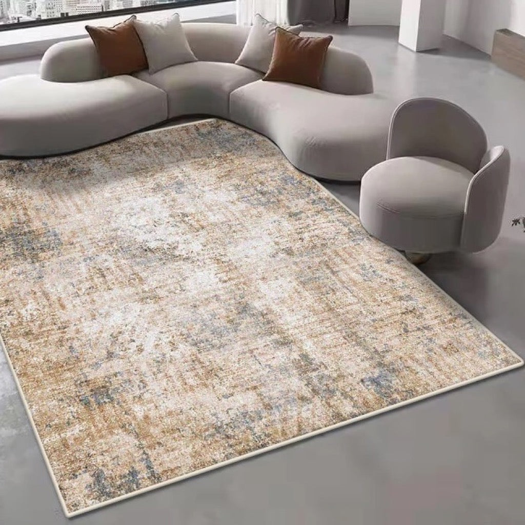Vintage distressed cream area rug 160x230cm in modern living room