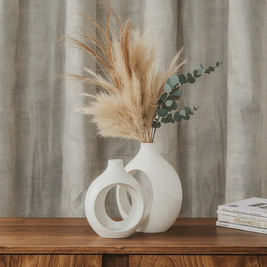 Nordic Sculptural Ceramic Vases, Set of 2