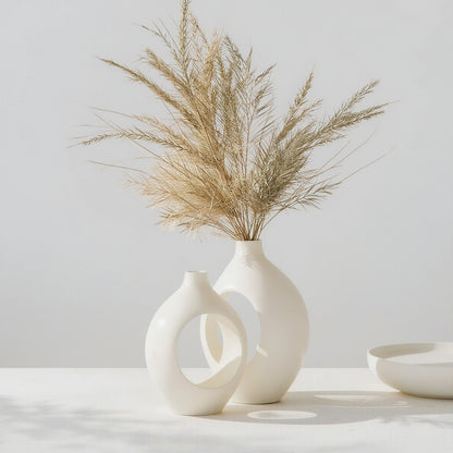 Nordic Sculptural Ceramic Vases, Set of 2 - home decor piece, view 2 of 3