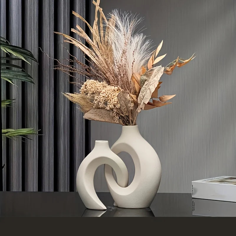 Nordic Sculptural Ceramic Vases, Set of 2 - home decor piece, view 3 of 3
