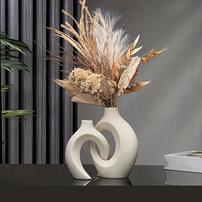 Nordic Sculptural Ceramic Vases, Set of 2 - home decor piece, view 3 of 3