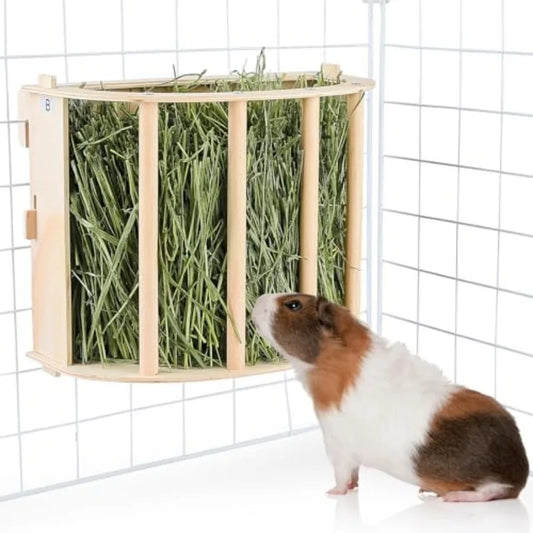 Hanging Wooden Hay Rack Feeder for Rabbits and Guinea Pigs