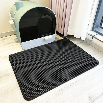 Silicone Cat Litter Mat With Raised Edge, Waterproof Non-Slip
