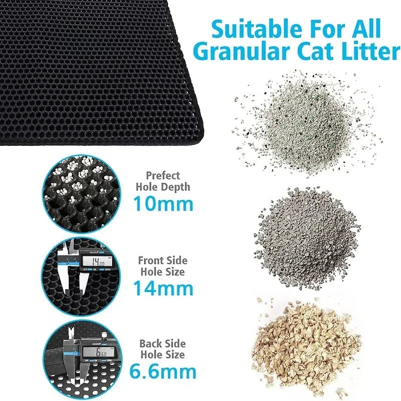 Silicone Cat Litter Mat With Raised Edge, Waterproof Non-Slip