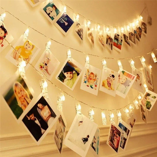 LED Photo Clip String Lights Wall Memory Display Aesthetic Bedroom — real product photo