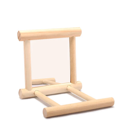 Bird Cage Mirror Toy With Bell and Preening Perch