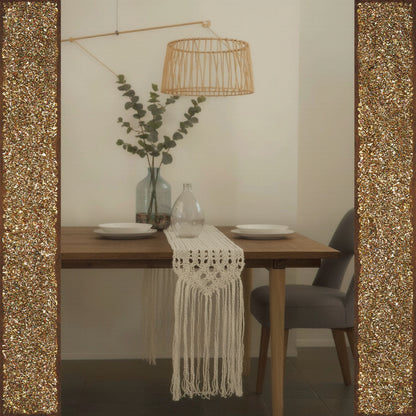 Macrame Table Runner, Cotton with Tassel Fringe