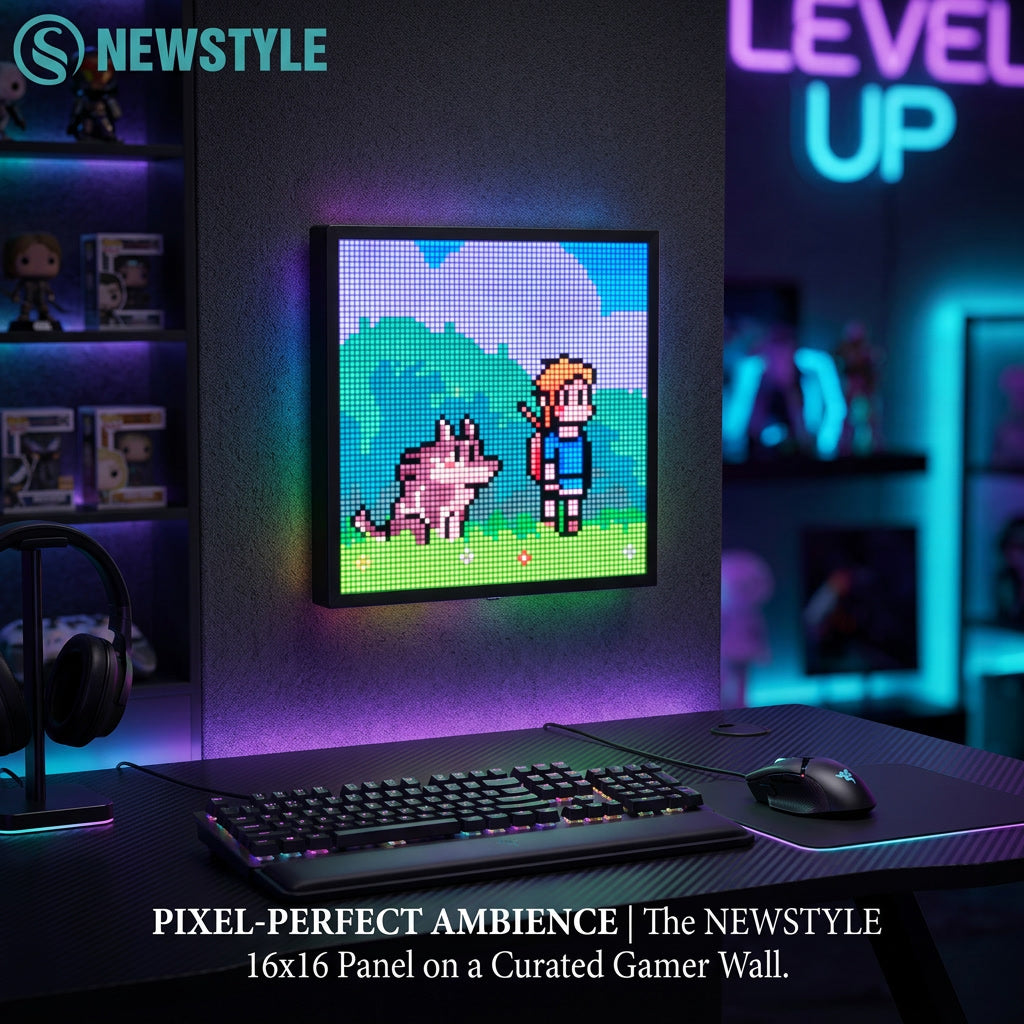 Pixel Art LED Display Panel WiFi Smart 16x16 RGB Wall Mount  lifestyle - Syvah