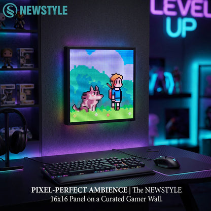 Pixel Art LED Display Panel WiFi Smart 16x16 RGB Wall Mount  lifestyle - Syvah