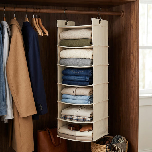 Hanging Closet Organizer 6Tier — lifestyle