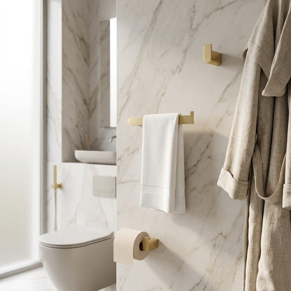 Brushed Gold Bathroom Hardware Set lifestyle