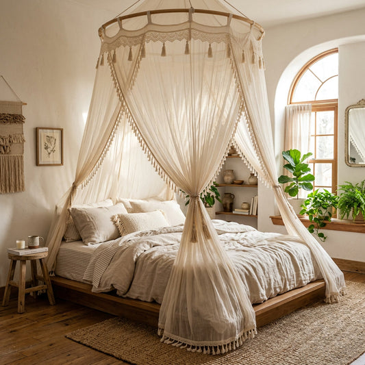 Boho Mosquito Net Bed Canopy — lifestyle