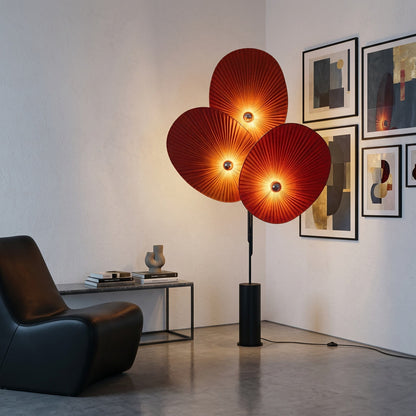 Red Pleated Fan Floor Lamp lifestyle