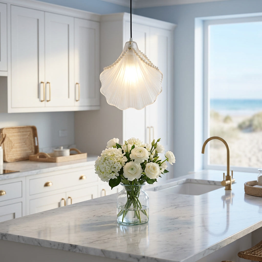 Frosted Shell Pendant Light lifestyle