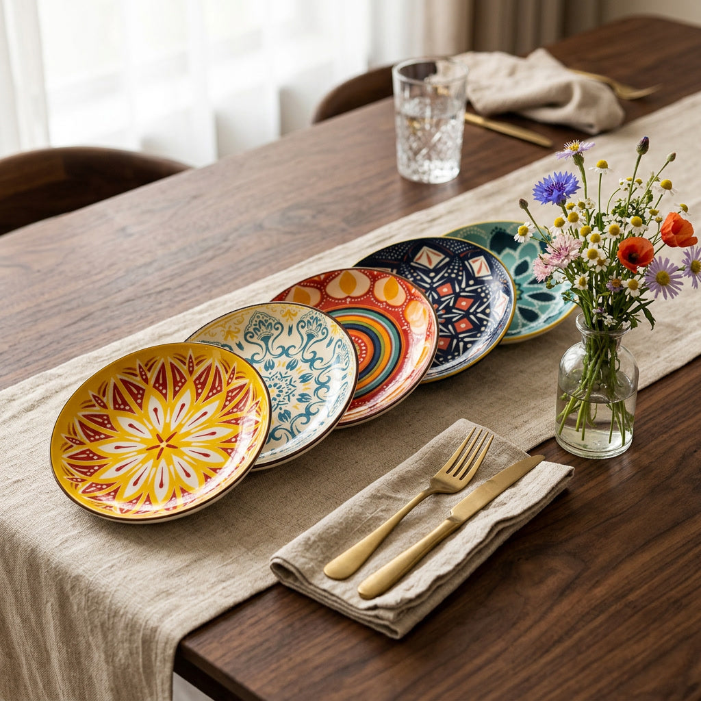 Hand-Painted Bohemia Plate Set lifestyle