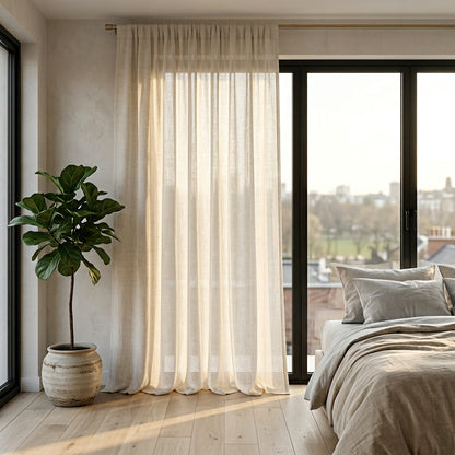 Linen-Look Sheer Curtain Panel lifestyle