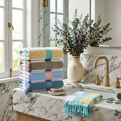Turkish Cotton Bath Towel Set lifestyle