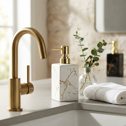 Marble Texture Ceramic Soap Dispenser lifestyle