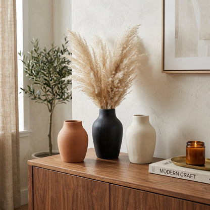 Modern Ceramic Vase Trio — lifestyle