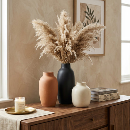 Modern Ceramic Vase Trio — lifestyle