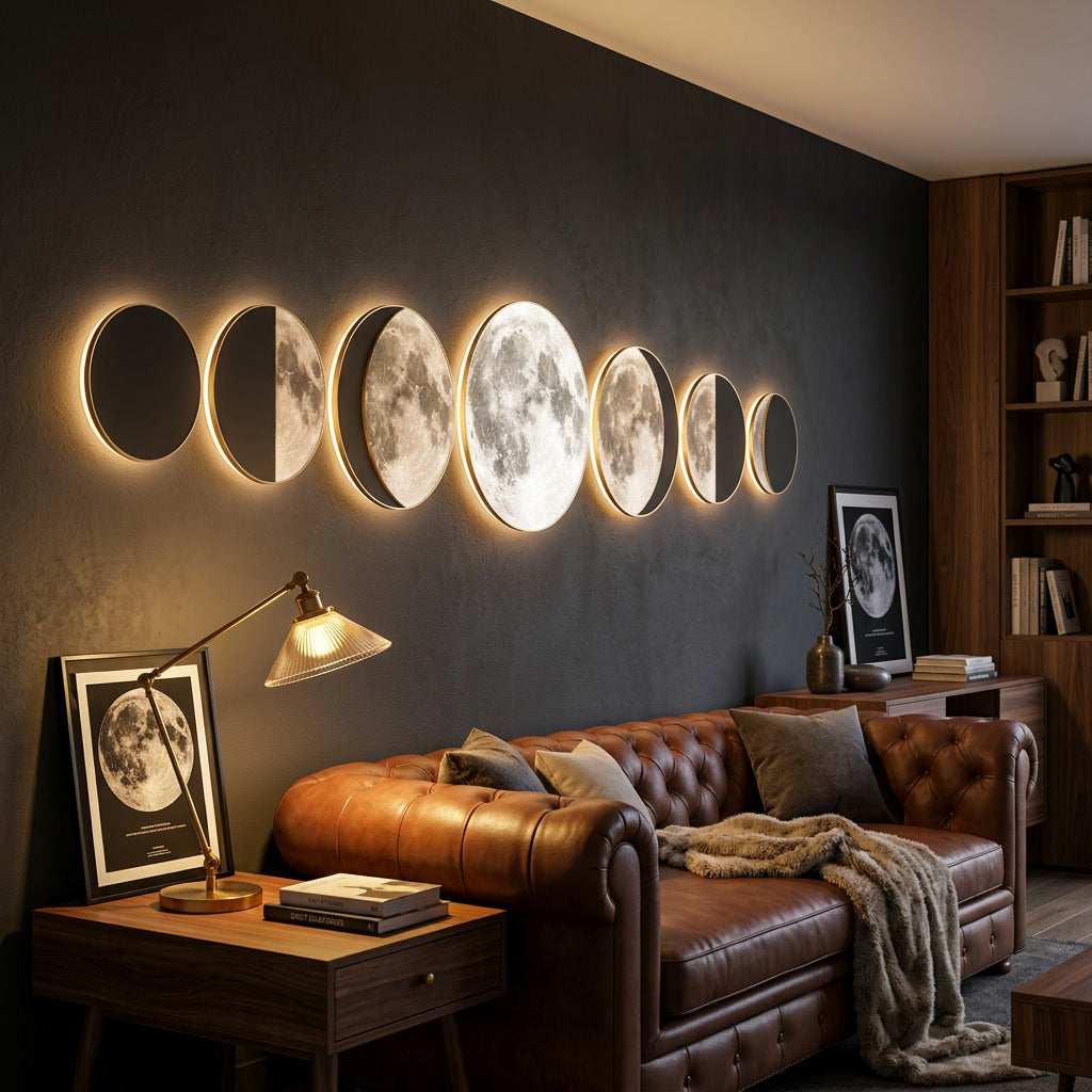 Moon Phase Brass Wall Light lifestyle