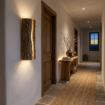 Live-Edge Wood Wall Sconce lifestyle