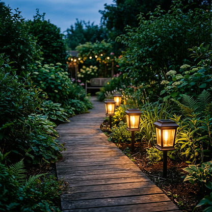 Outdoor Solar Lantern Set 4 — lifestyle