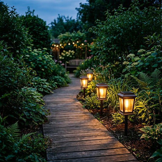 Outdoor Solar Lantern Set 4 — lifestyle