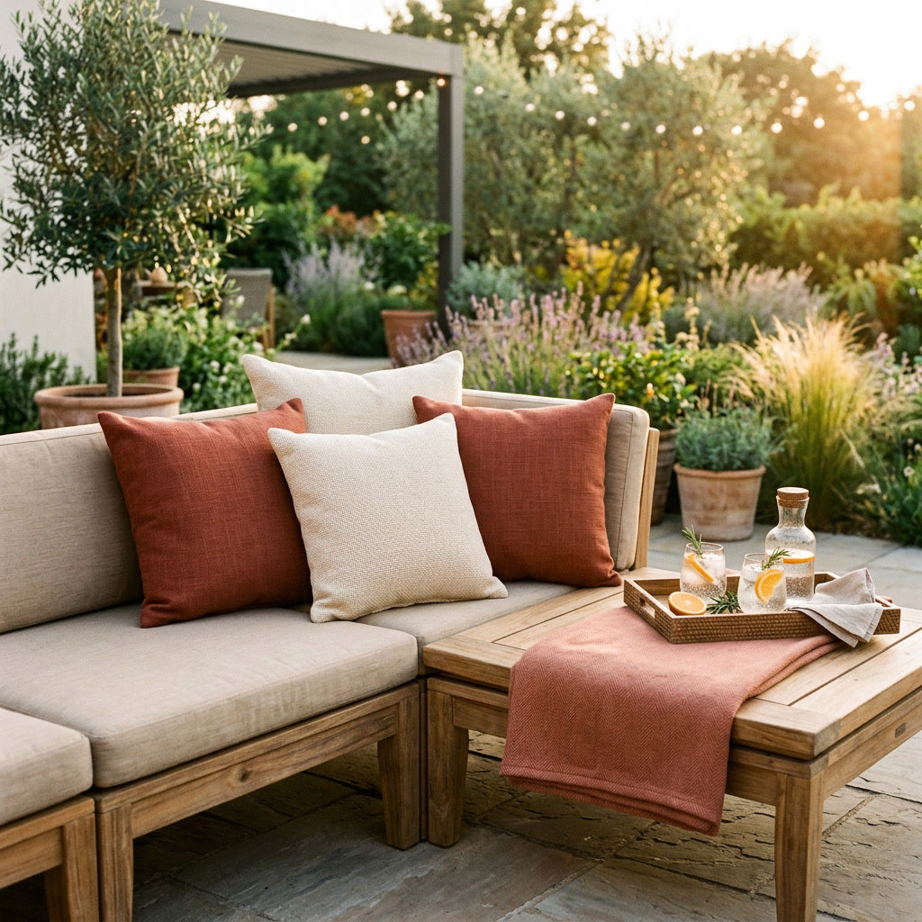 Waterproof Outdoor Cushion Set 4 — lifestyle