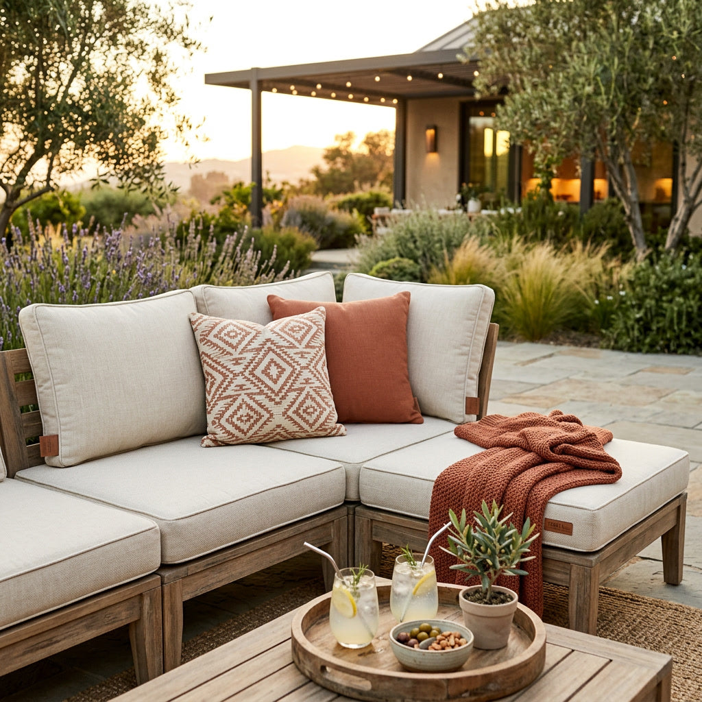 Waterproof Outdoor Cushion Set 4 — lifestyle