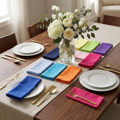 Cotton Linen Cloth Napkins Set of 12 lifestyle