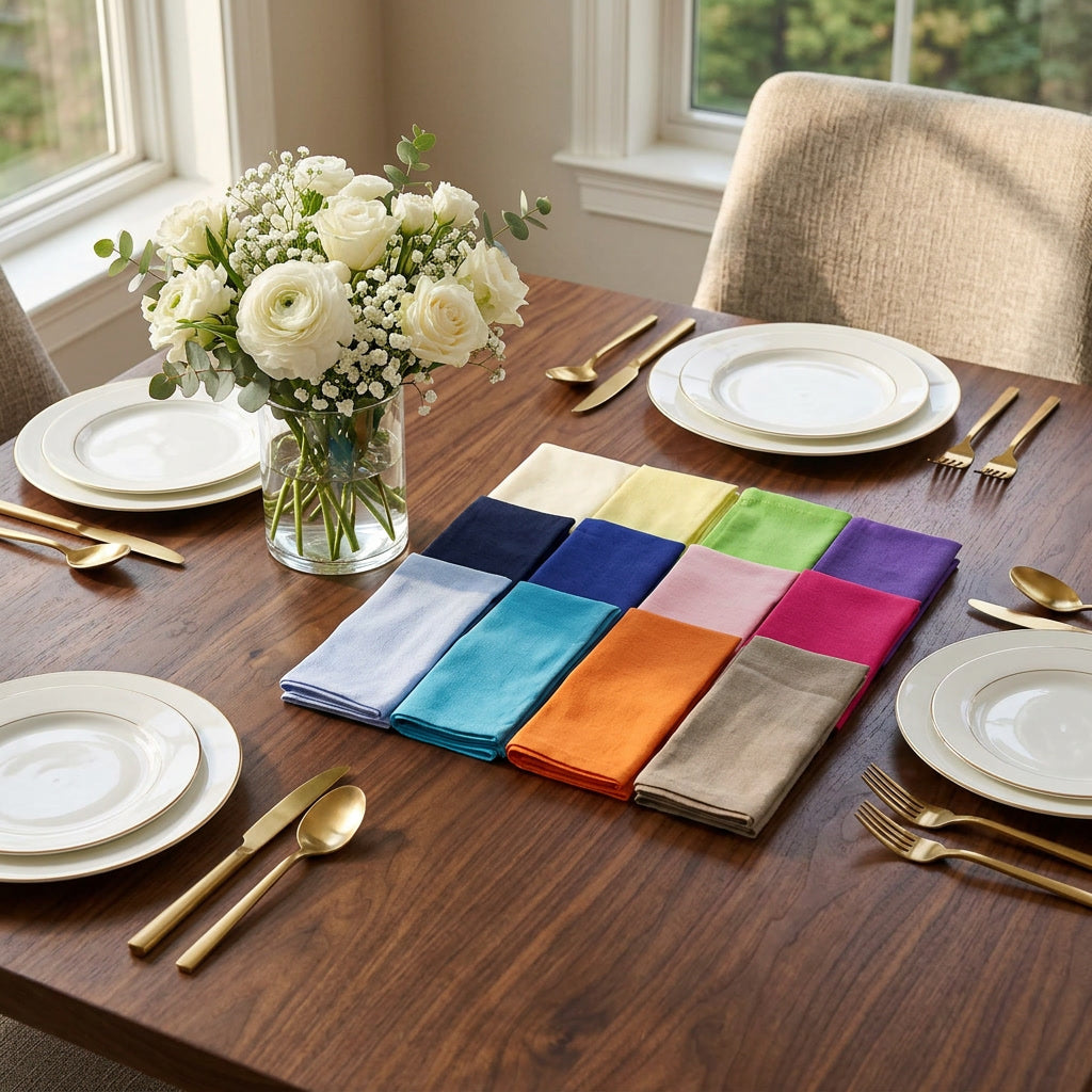 Cotton Linen Cloth Napkins Set of 12 lifestyle