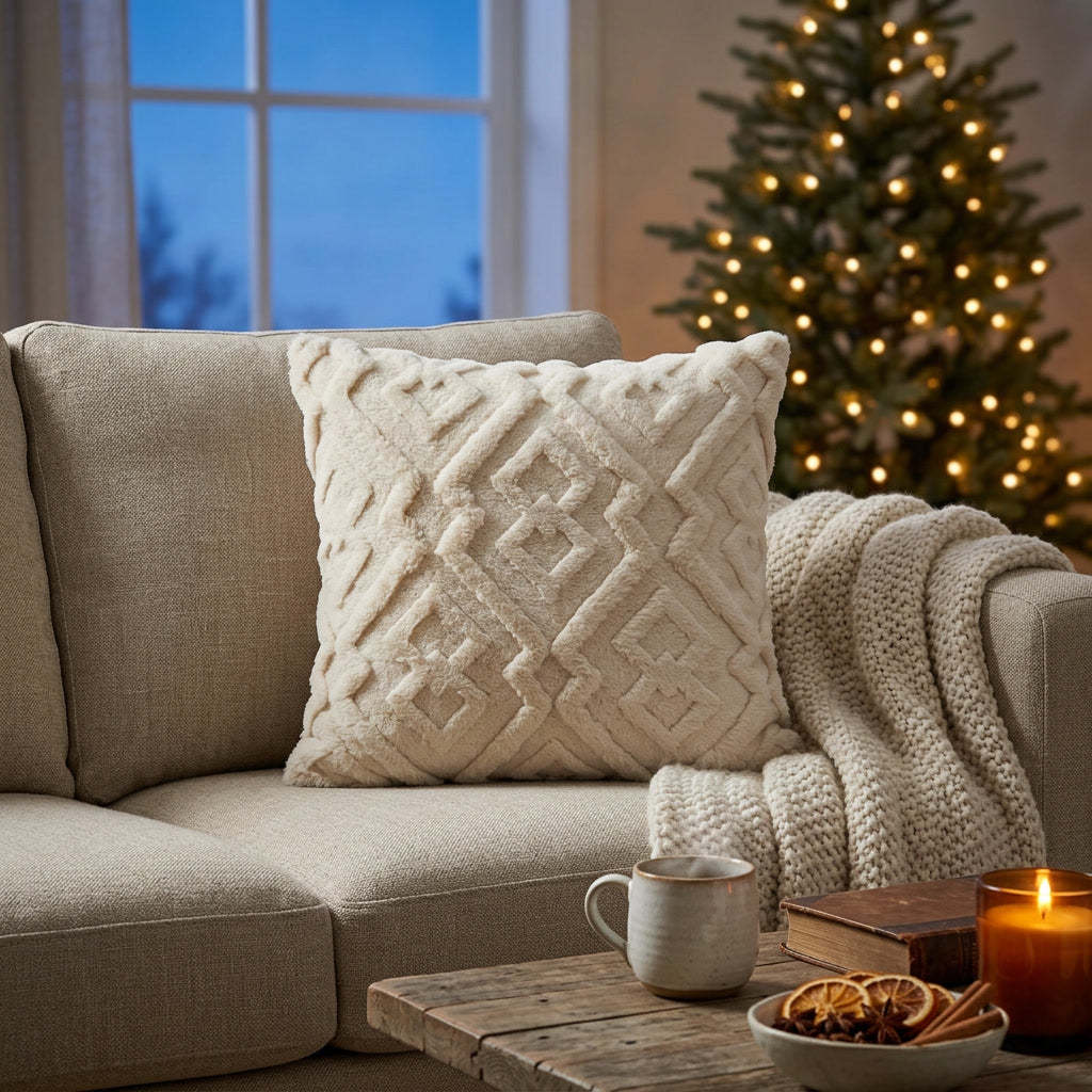 Snowflake Velvet Throw Pillow Cover lifestyle