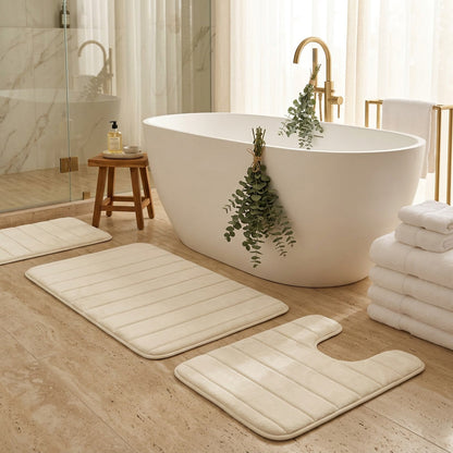 Velvet Memory Foam Bath Rug Set lifestyle