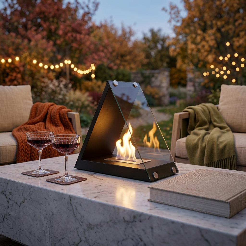 Triangle Tabletop Bioethanol Fireplace lifestyle