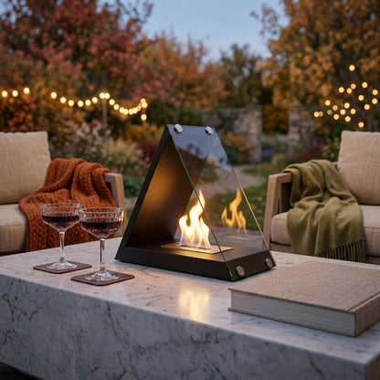 Triangle Tabletop Bioethanol Fireplace lifestyle