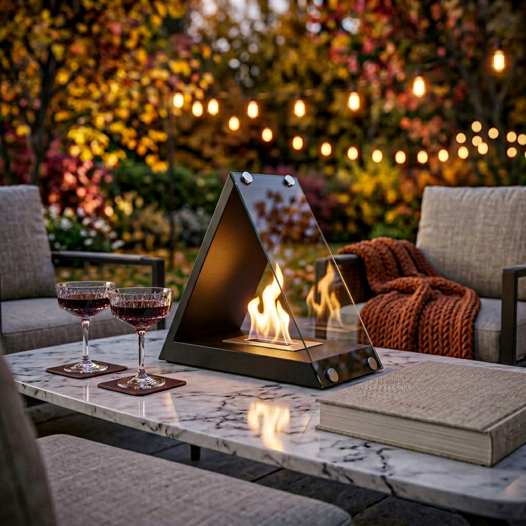 Triangle Tabletop Bioethanol Fireplace lifestyle
