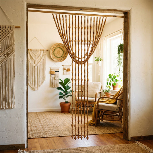 Beaded Curtain Room Divider Boho — lifestyle