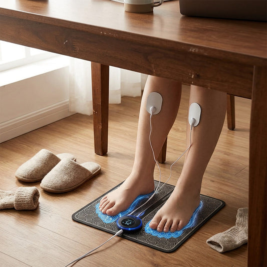 EMS Foot Massager Pad Under-Desk Foldable Pulse Therapy Circ lifestyle - Syvah