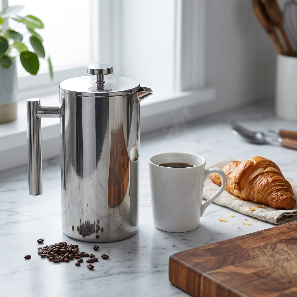 Insulated Stainless Steel French Press lifestyle