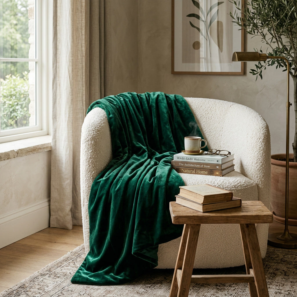 Velvet Throw Blanket Oversized — lifestyle